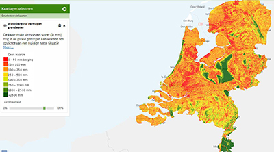 Kaart Waterbergend vermogen grondwater